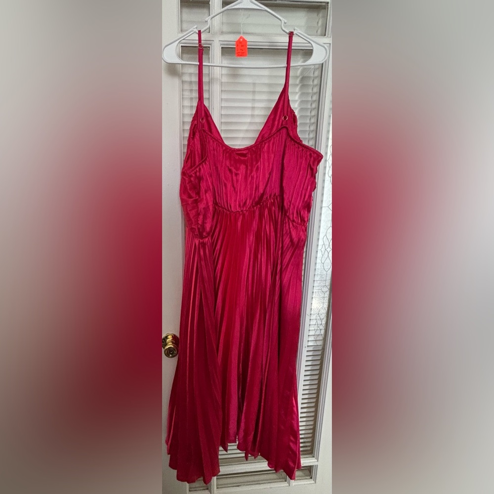 Ava & Viv Hot Pink Pleated Dress-size 3x - Picture 6 of 8
